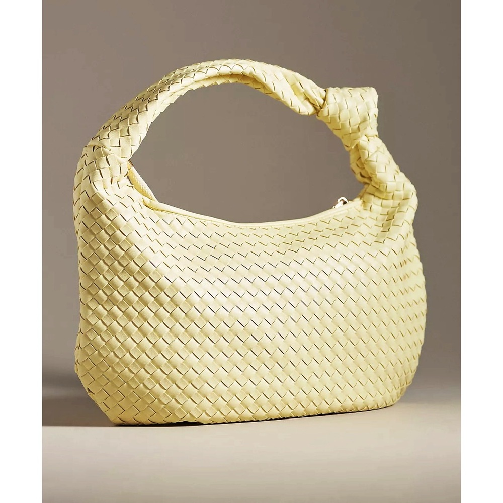 Anthropologie Woven Hobo Bag in Pale Yellow - Picture 2 of 5